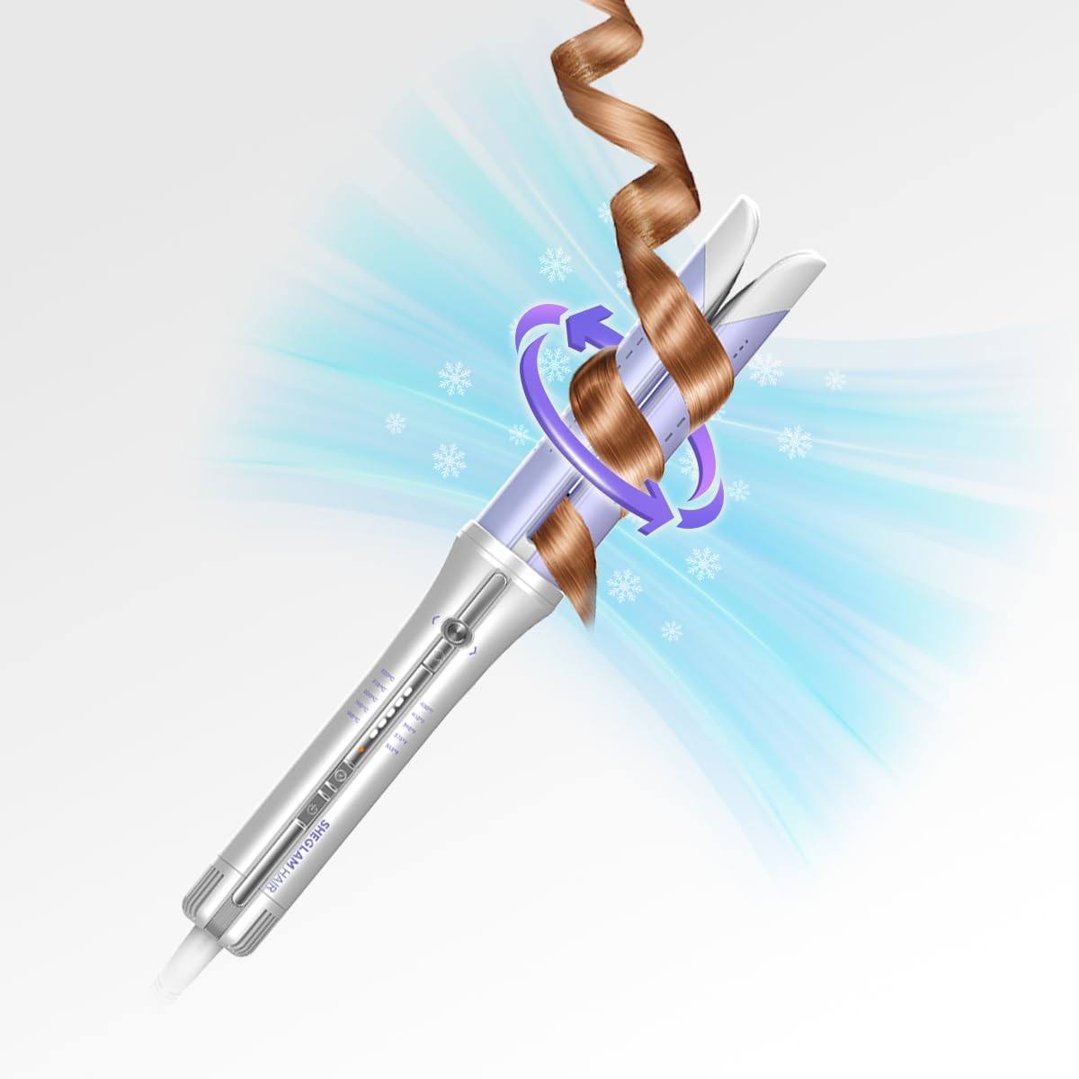 One Touch Airflow Styler Pro1.25 Inch Automatic Rotating 3.0 Cool Air Technology for No-Wait, Curling Iron, Bouncy & Long-Lasting Curls, Zero Burn Risk, 5 Temp Settings
