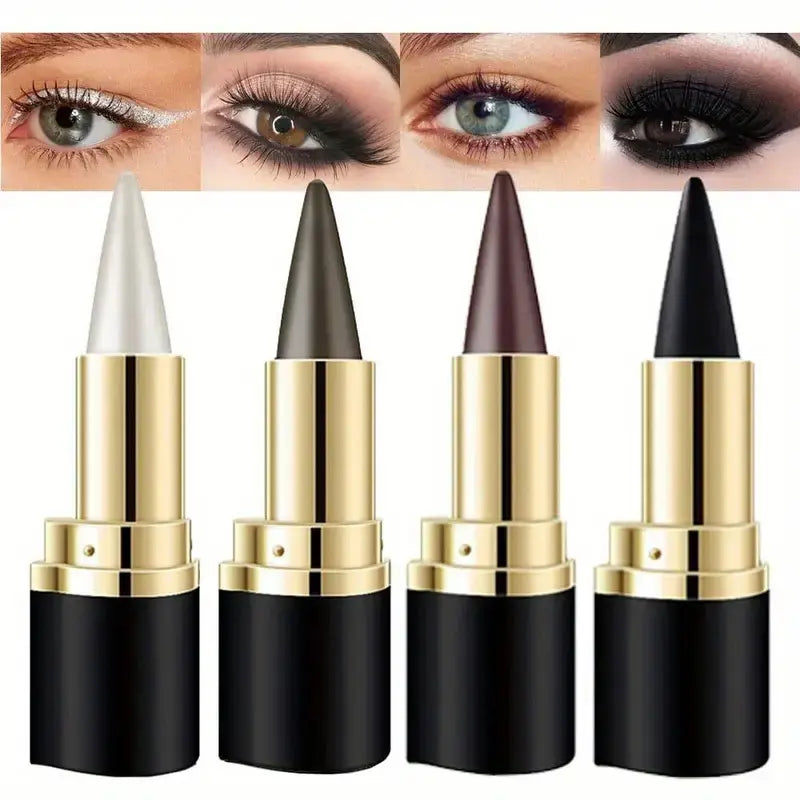 Matte Eyeliner Balm Pen Shadow Dual Use Silver Color Dark, Quick Dry Dense Matte Eyeliner Single Head