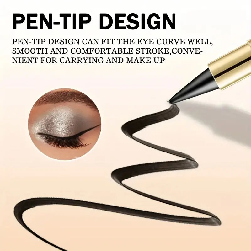 Matte Eyeliner Balm Pen Shadow Dual Use Silver Color Dark, Quick Dry Dense Matte Eyeliner Single Head