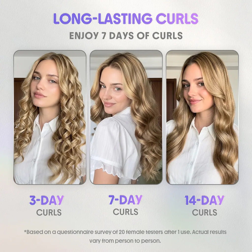 SHEGLAM HAIR One Touch Airflow Styler Pro-Silver Purple, Cool Air Auto-Rotating Curling Iron, 5 Min Quick Styling, 360° Cooling Airflow, One Touch, Long-Lasting, 5 Temps, Anti-Scald, Auto Off, for All Hair Types - US Plug-Coachella-#